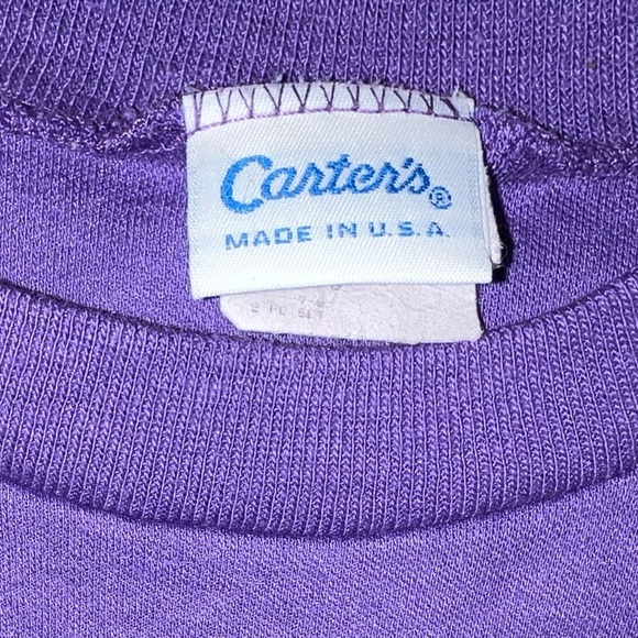 Vintage Carters Made In USA Girls Purple Floral Vest Shirt Size Small 7-8 - Picture 4 of 5